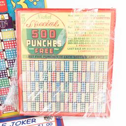 Lot of 4: Assorted Gambling Punch Boards-Unused