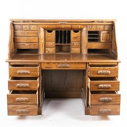 Grand Oak Roll-Top Desk