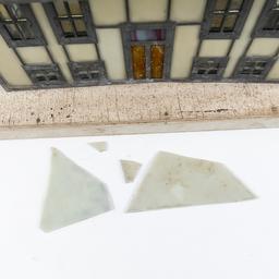 Folk Art Light Up Leaded Glass Display House
