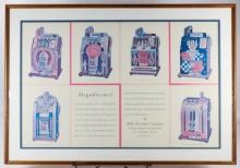 Vintage Mills Slot Machine Framed Advertising