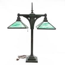 Cast Iron Gothic Style, Double Shade Table Lamp