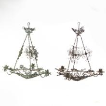 Lot of 2: French Wrought Iron Candle Chandeliers