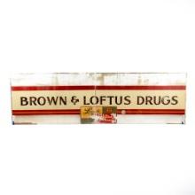 2-Piece Reverse Painted Brown & Loftus Drugs Sign