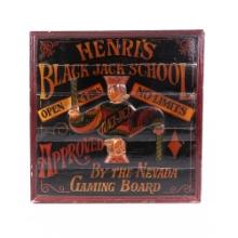 Wood Black Jack School Advertising Sign
