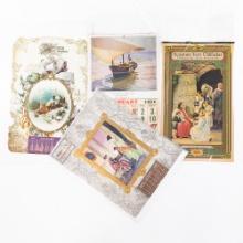 Lot of 4: Vintage Victorian Picture Calendars