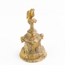 Antique Gilded Jeweled Brass Ring for Service Bell
