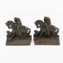 1920s Lady Godiva Bronze Bookends