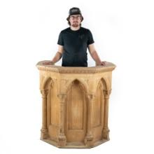Large Unfinished Wood Church Pulpit