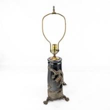 Vintage Chinese Dragon Wood/Copper Electric Lamp
