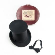 Vintage Scott & Co Top Hat w/Hat Box and Bow Tie