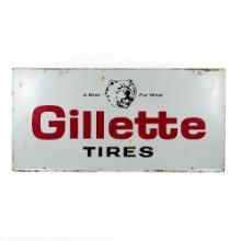 Lrg Gillette Tires, Metal Automobile Tire Sign