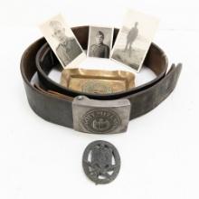 WWII German Belt, Assault Badge, Photos, Souvenirs