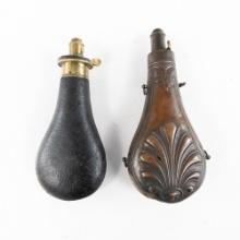Pair of Antique Black Powder Flasks
