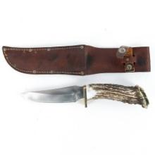 Vintage Buck USA Stag Handle Hunting Knife