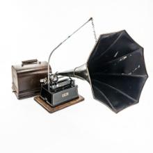 Edison Model B Black Gem Cyl Phono w/Horn
