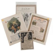 (4)Columbia Graphophone Aeolian Advertising Prints