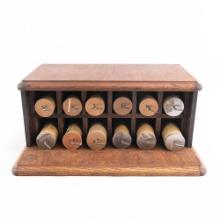 (12) Paper Roller Organ Rolls in Wood Case