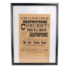 Graphophone H.L Smith Broadside Concert Ad Poster