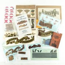 Large Lot of Various Phonograph & Music Box Decals