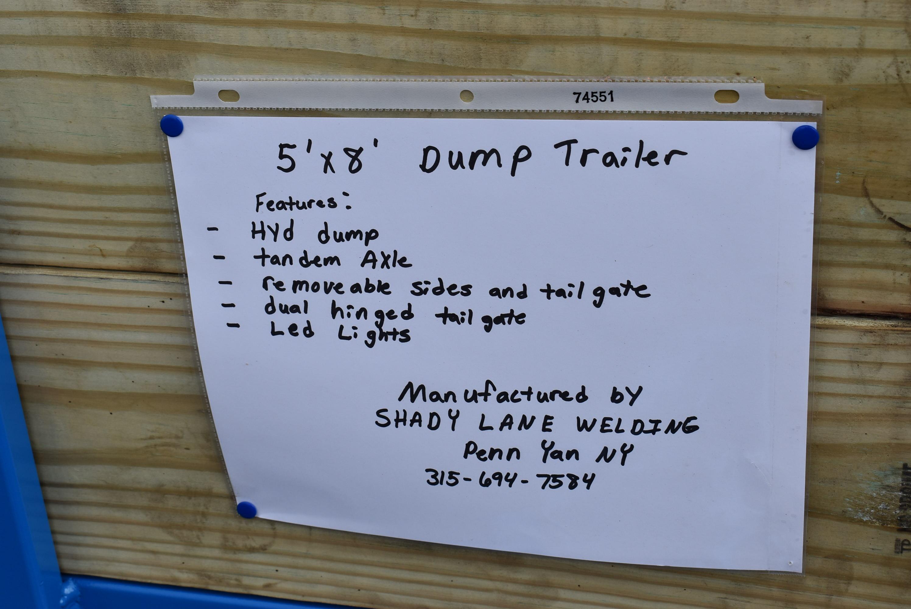 5'x8' Dump Trailer, New