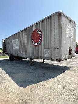 Fruehauf Box Storage Trailer, **CONTENTS STAY WITH TRAILER**, Missing Tires, No Plate **NO TITLE*