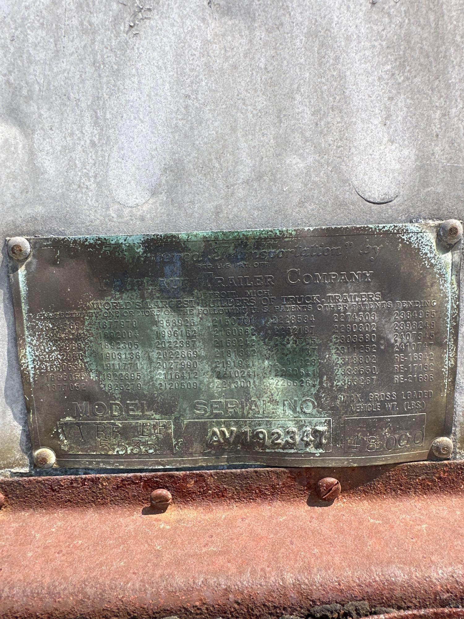 Fruehauf Box Storage Trailer, **CONTENTS STAY WITH TRAILER**, Missing Tires, No Plate **NO TITLE*