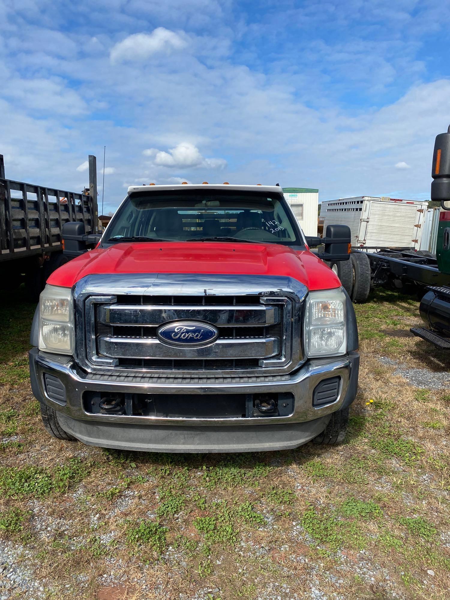 2013 Ford F550XL Flatbed, Dsl, Auto, Crew Cab, Weather Guard Boxes, VIN: 1FD0W5GT5DEA15173, Miles -