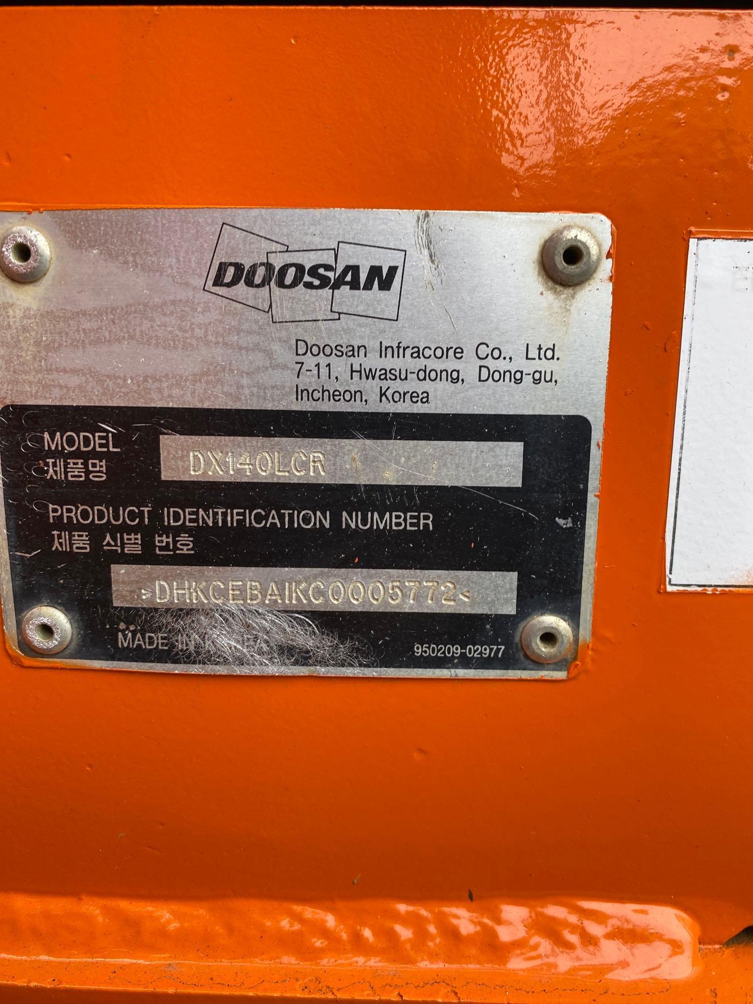 Doosan DX140 CR, Cab, Heat, AC, Plumbed, Coupler, GP Bucket, SN: 005772, Hours: 4931
