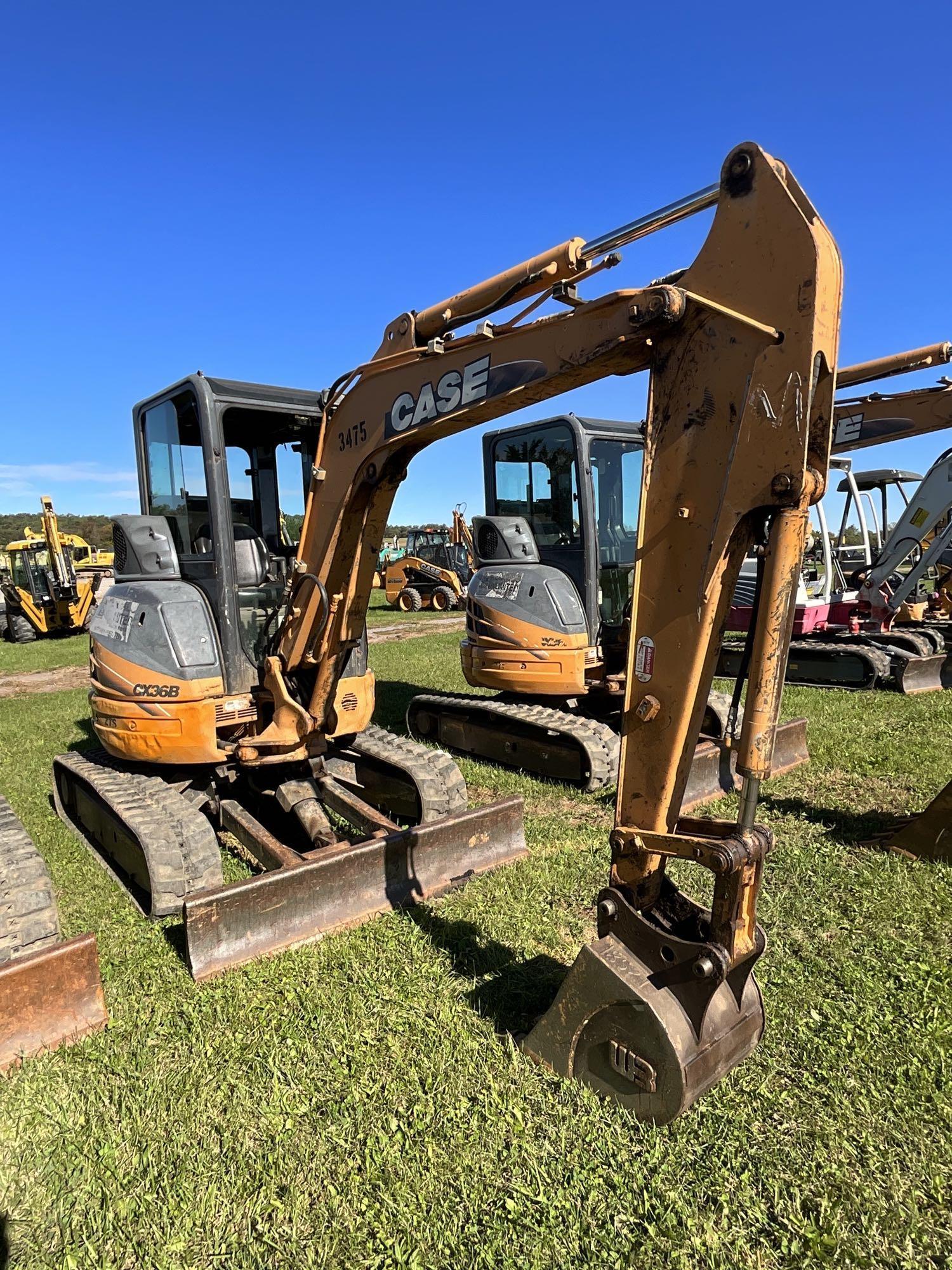Case CX36B, Cab, Heat, AC, Leveling Blade, GP Bucket, Plumbed, SN: N63475, Hours: 2876