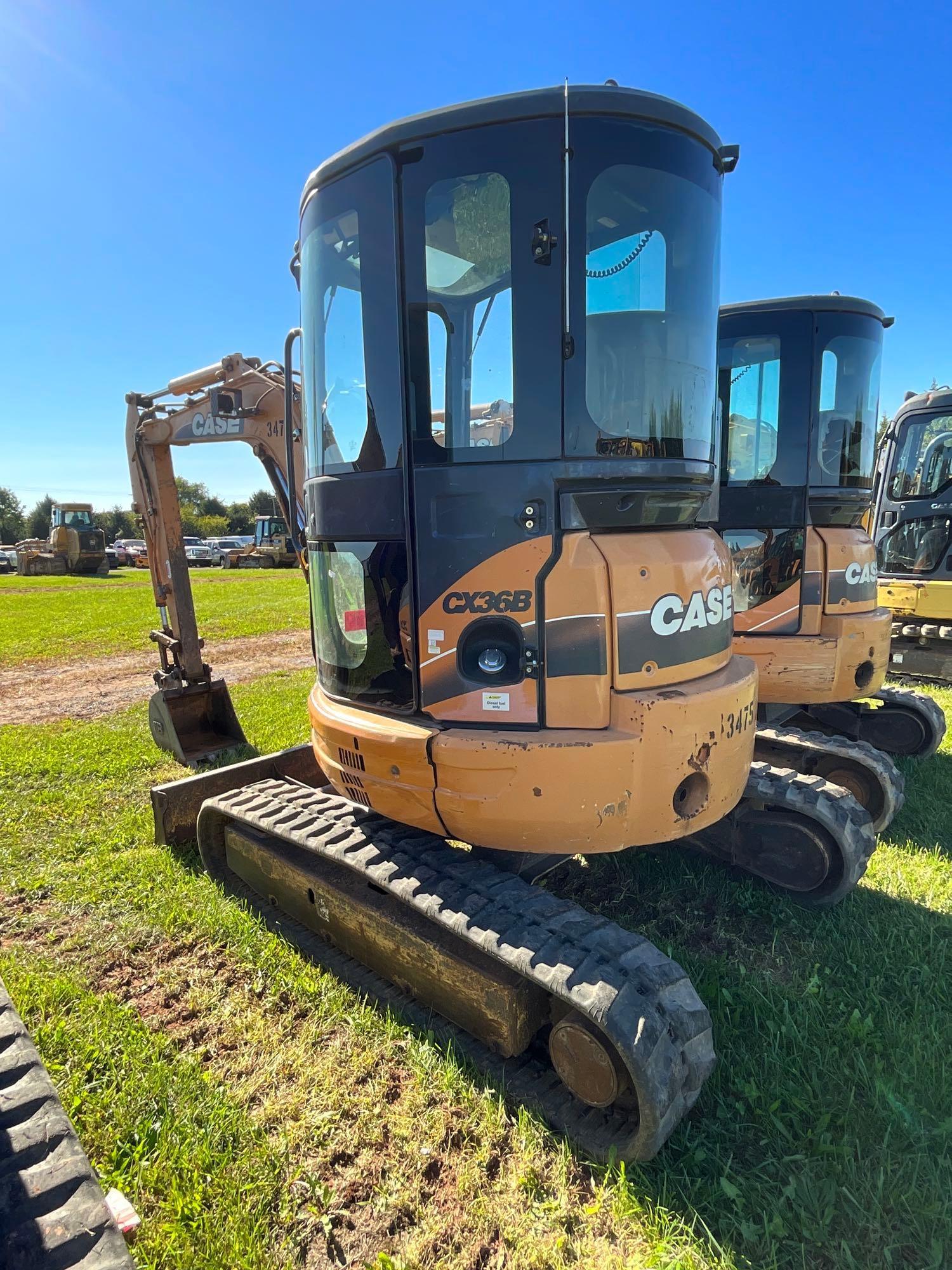 Case CX36B, Cab, Heat, AC, Leveling Blade, GP Bucket, Plumbed, SN: N63475, Hours: 2876