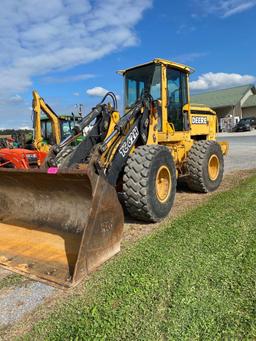 John Deere TC 62H, Cab, Heat, AC, 3rd Valve, Coupler, GP Bucket, 20.5R25 Rubber, SN: 573351, Hours: