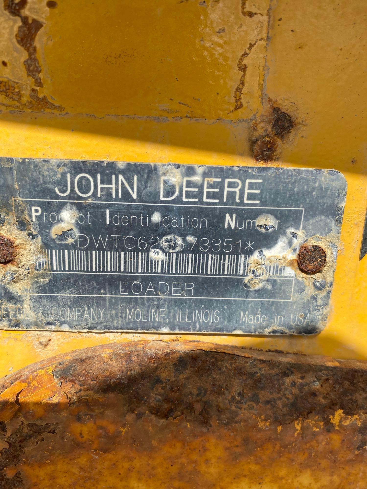 John Deere TC 62H, Cab, Heat, AC, 3rd Valve, Coupler, GP Bucket, 20.5R25 Rubber, SN: 573351, Hours: