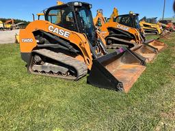 Case TV450, Cab, Heat, AC, Hyd Quick Attach, Aux Hyd, Rubber Tracks, 84" GP Bucket, ISO/H Controls,