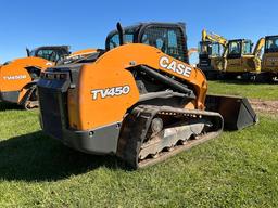 Case TV450, Cab, Heat, AC, Hyd Quick Attach, Aux Hyd, Rubber Tracks, 84" GP Bucket, ISO/H Controls,