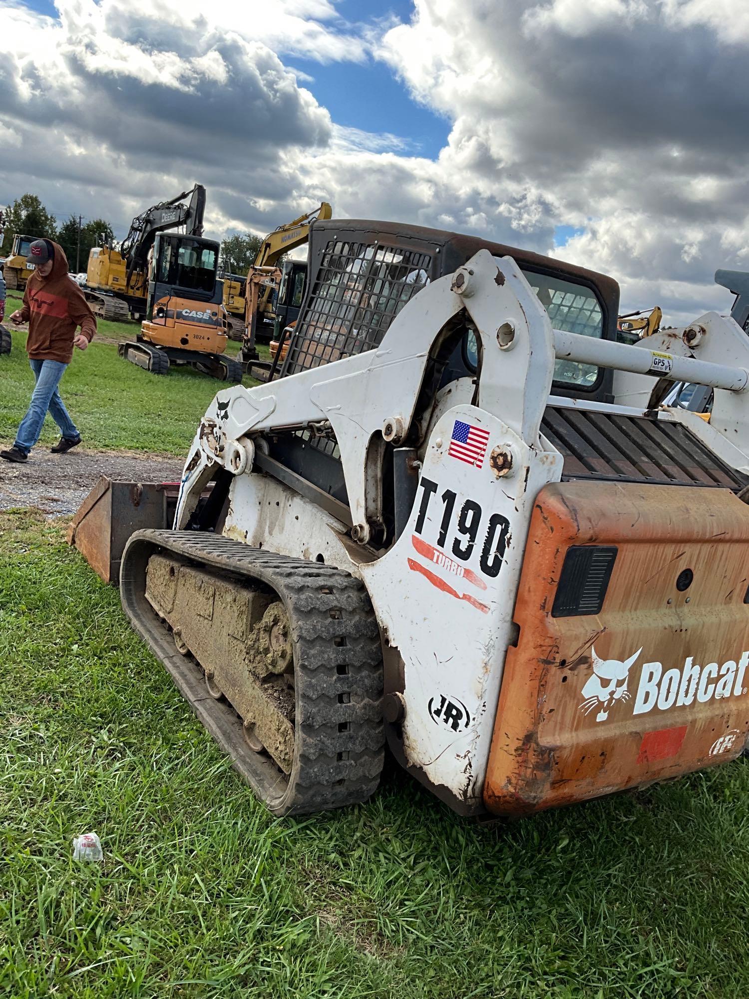 Bobcat T190 Track Steer, Rops, Rubber Tracks, GP Bucket, Quick Attach, Aux Hyd, SN: 313280, Hours: