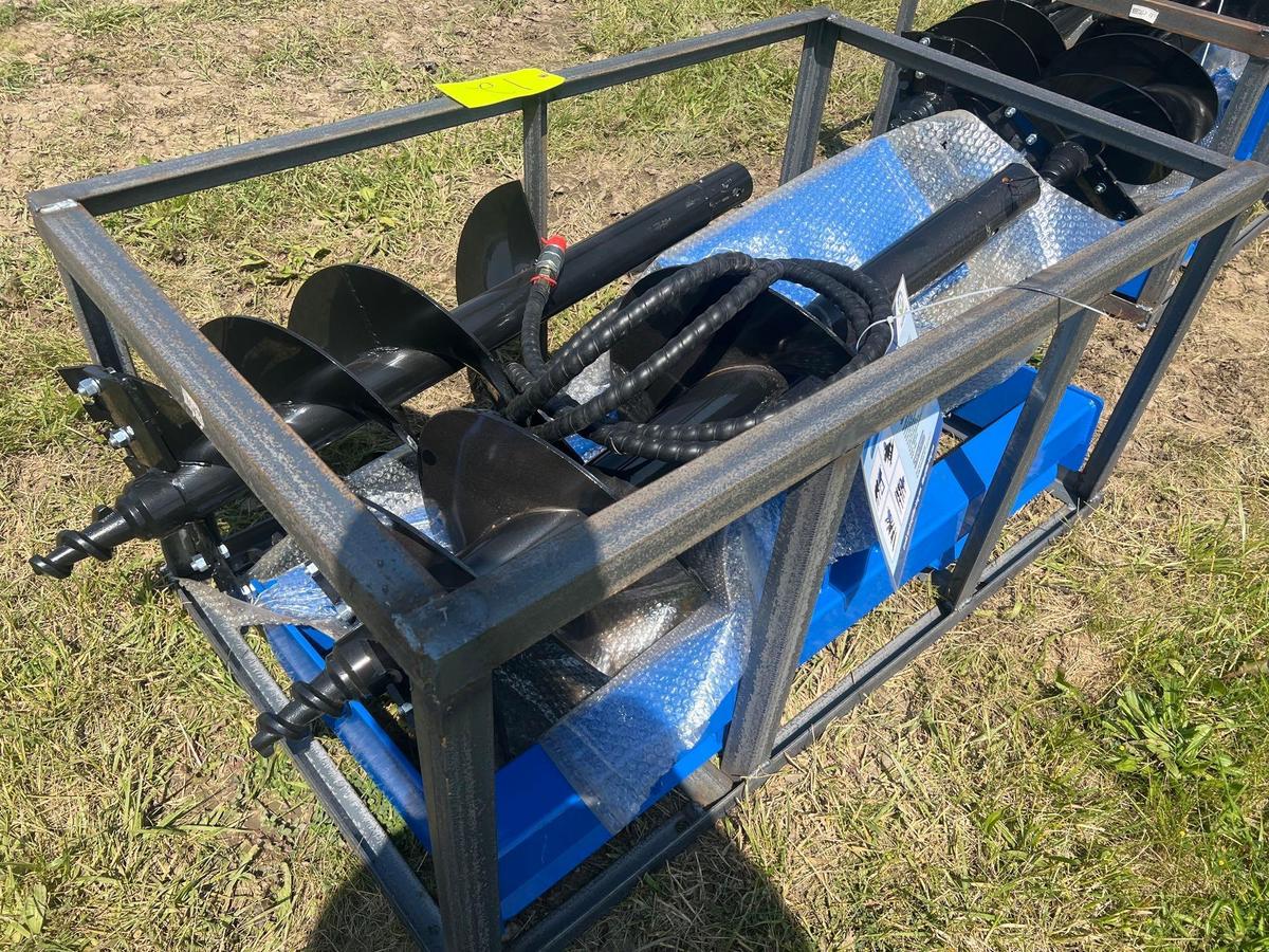 Heavy Duty Skid Steer Auger ECAG W/ 6", 12", and 14" Bits