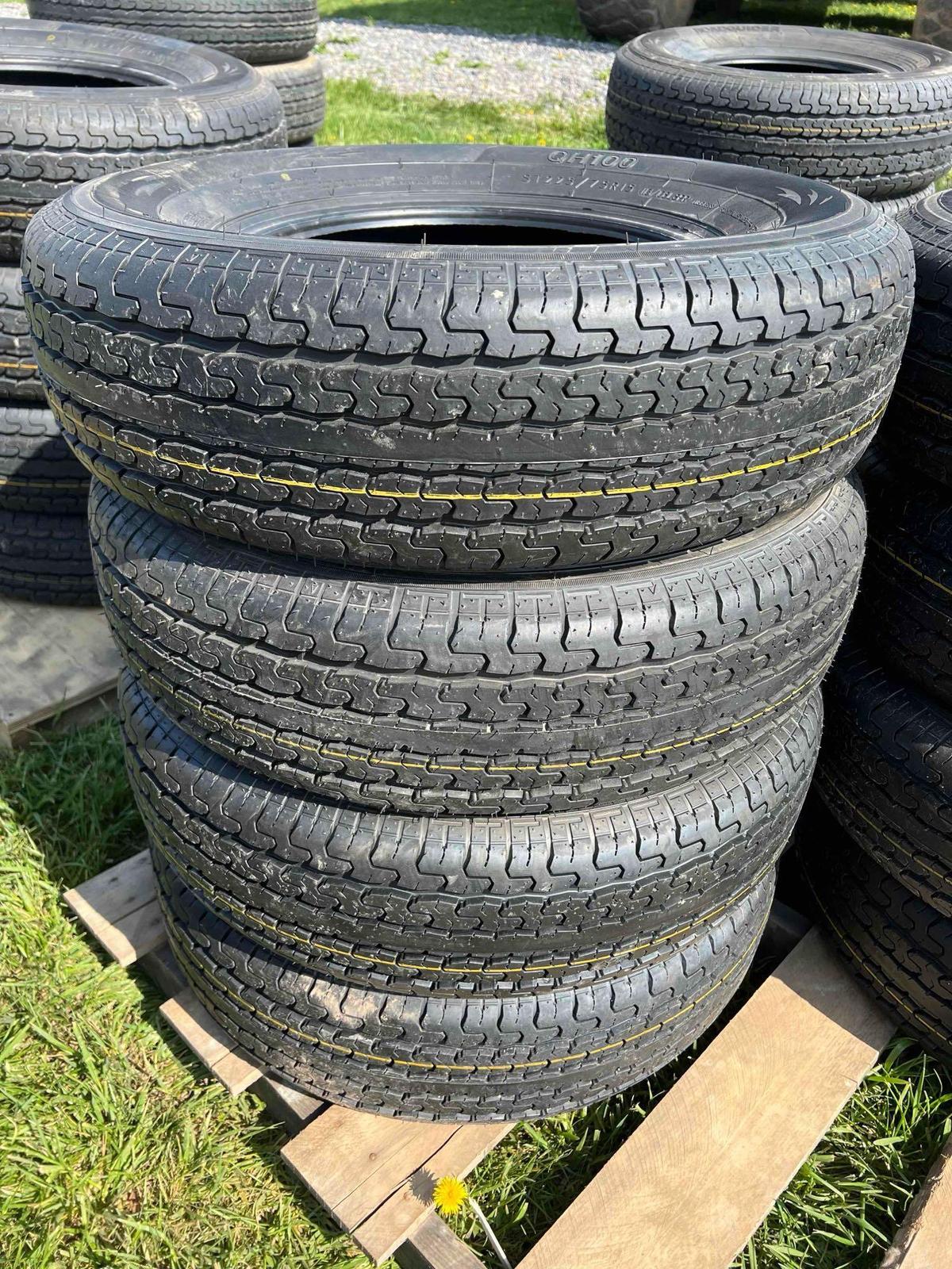 Set of 4 ST225/75R15 Radial Trailer Tires