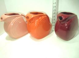 3 Fiesta Ware Pitchers Made in USA Signed on Bottom