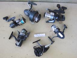 6 Open Face Spinning Reels for Repair or Parts