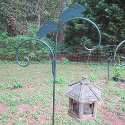 Pair of 6 Ft. Shepherd Hook Feeder Poles with Hopping Rabbits