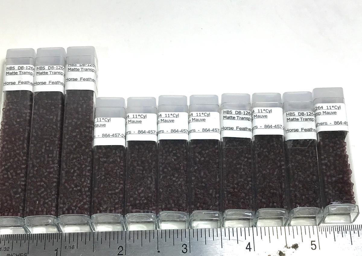 Lot of Matte Transp Mauve Beads