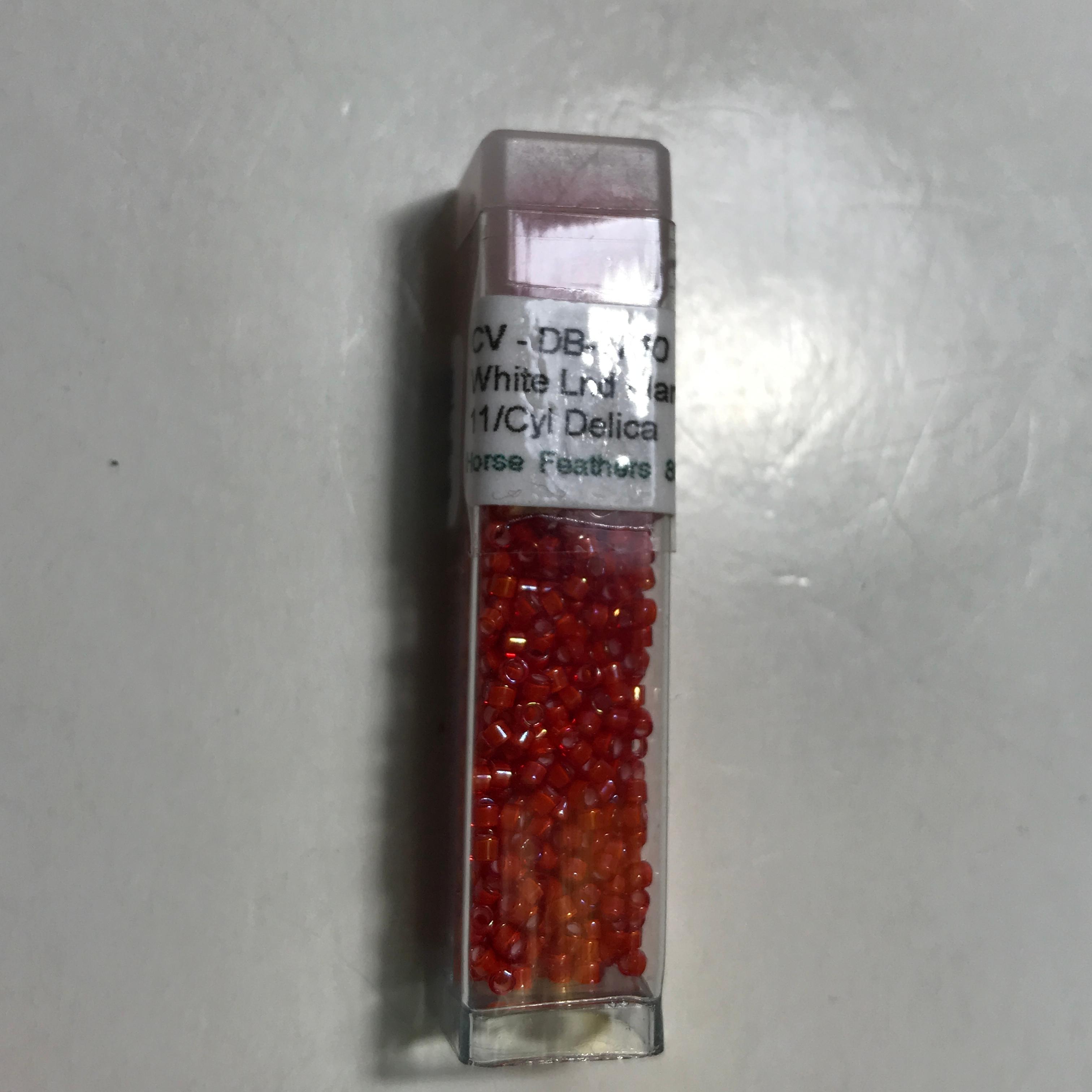 Lot of White Lnd Flame Red AB: Matte LT Red AB Beads