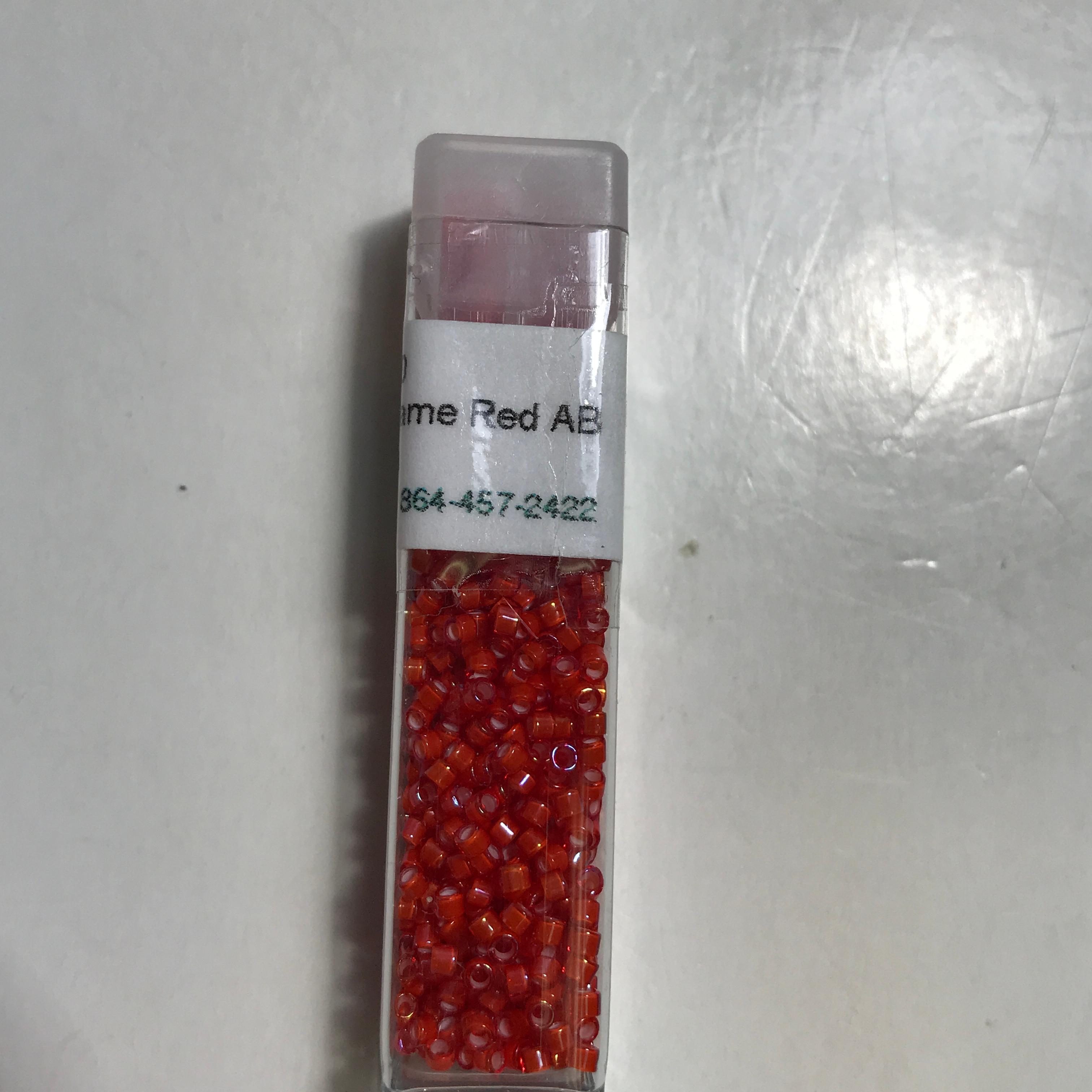 Lot of White Lnd Flame Red AB: Matte LT Red AB Beads