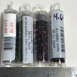 Lot of Topaz/Olive AB:Garnt/Dark Gray AB Beads
