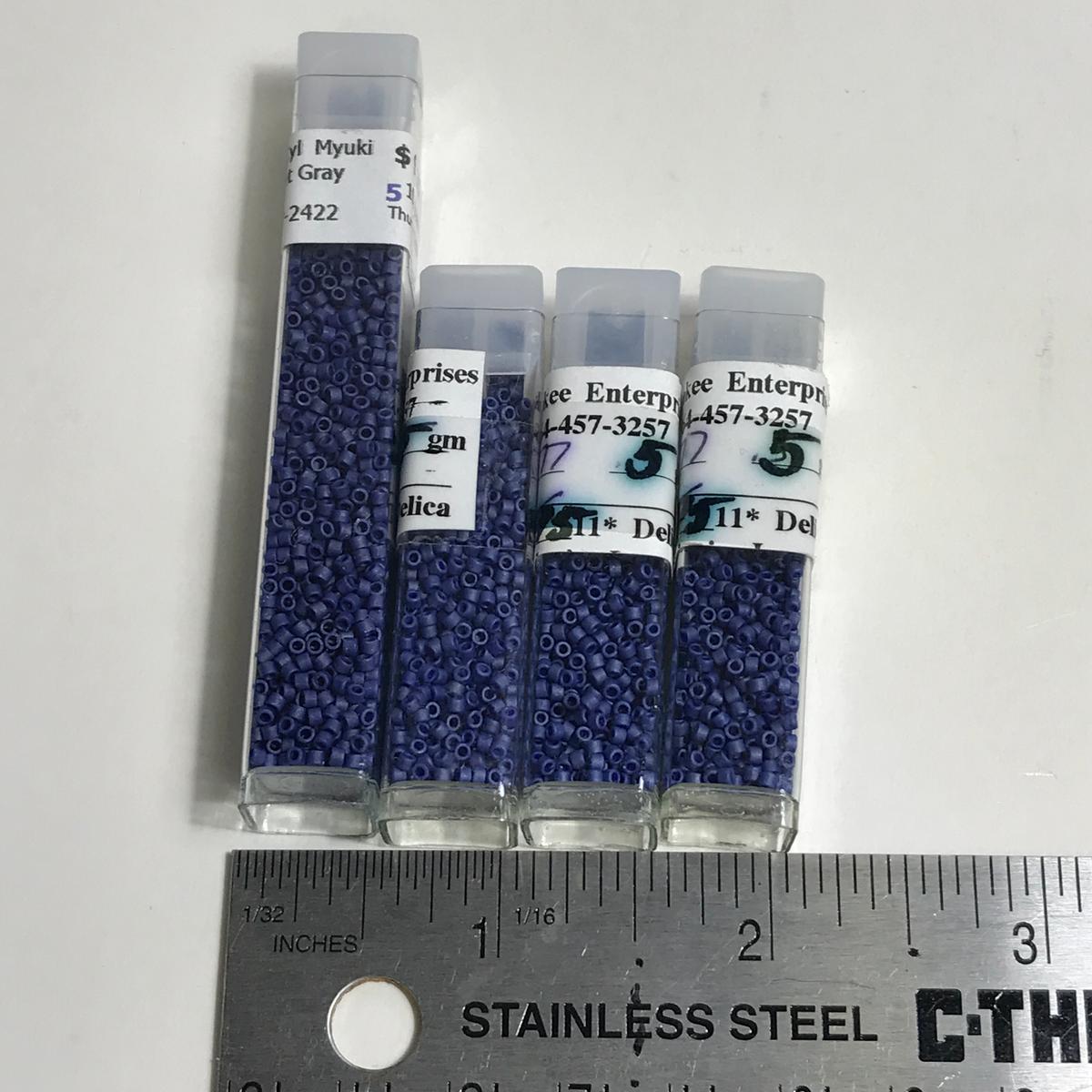 Lot of Denim DK Matte Met Gray Beads