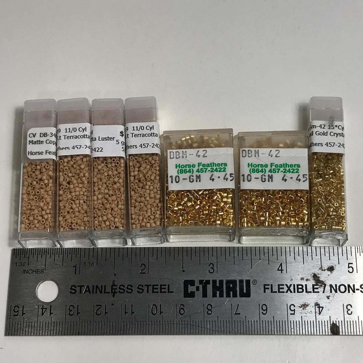 Lot of Silver Lined Gold Crystal: Matte OP LT Terracotta Luster: Matte Copper: DBM-42 Beads