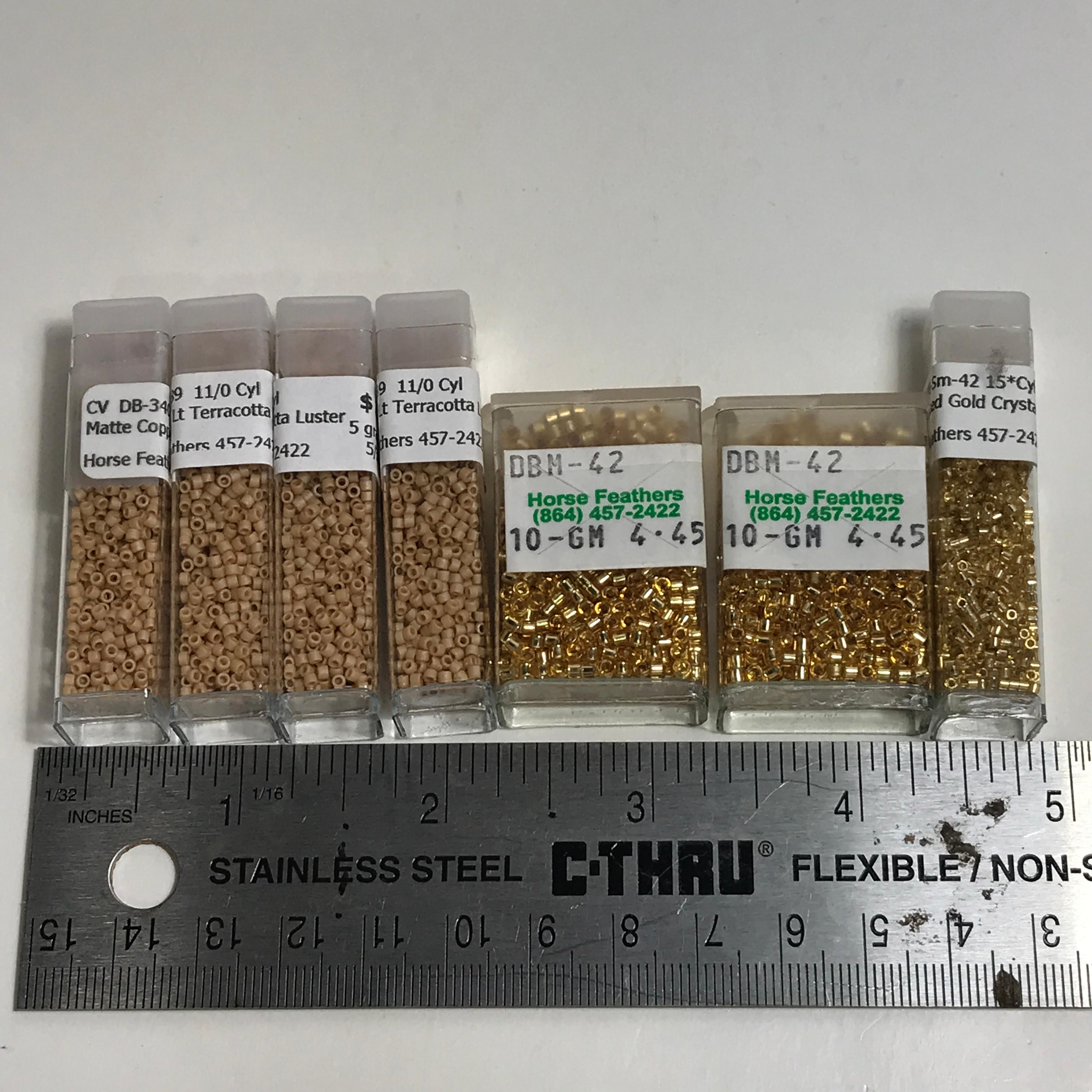 Lot of Silver Lined Gold Crystal: Matte OP LT Terracotta Luster: Matte Copper: DBM-42 Beads