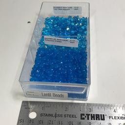 6mm - Lentil Turquoise Greasy: Lentil Turquoise Trans   Iridescent