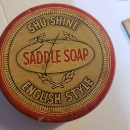 Vintage Railroad Buttons in Saddle Soap Tin