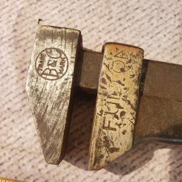 Lot of 3 Antique Wood Handle Square Jaw Monkey Wrenches - Graduated Sizes